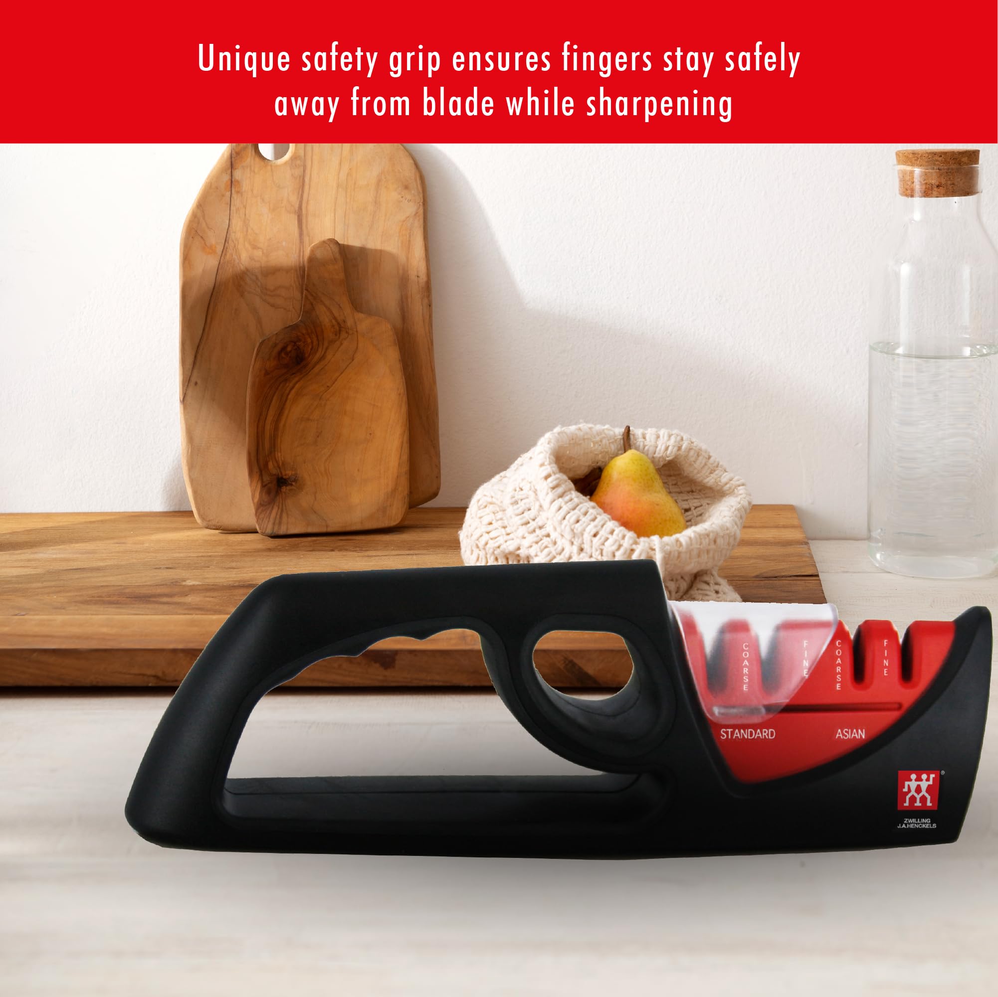 ZWILLING 4-Stage Pull-Through Knife Sharpener - Versatile & Safe